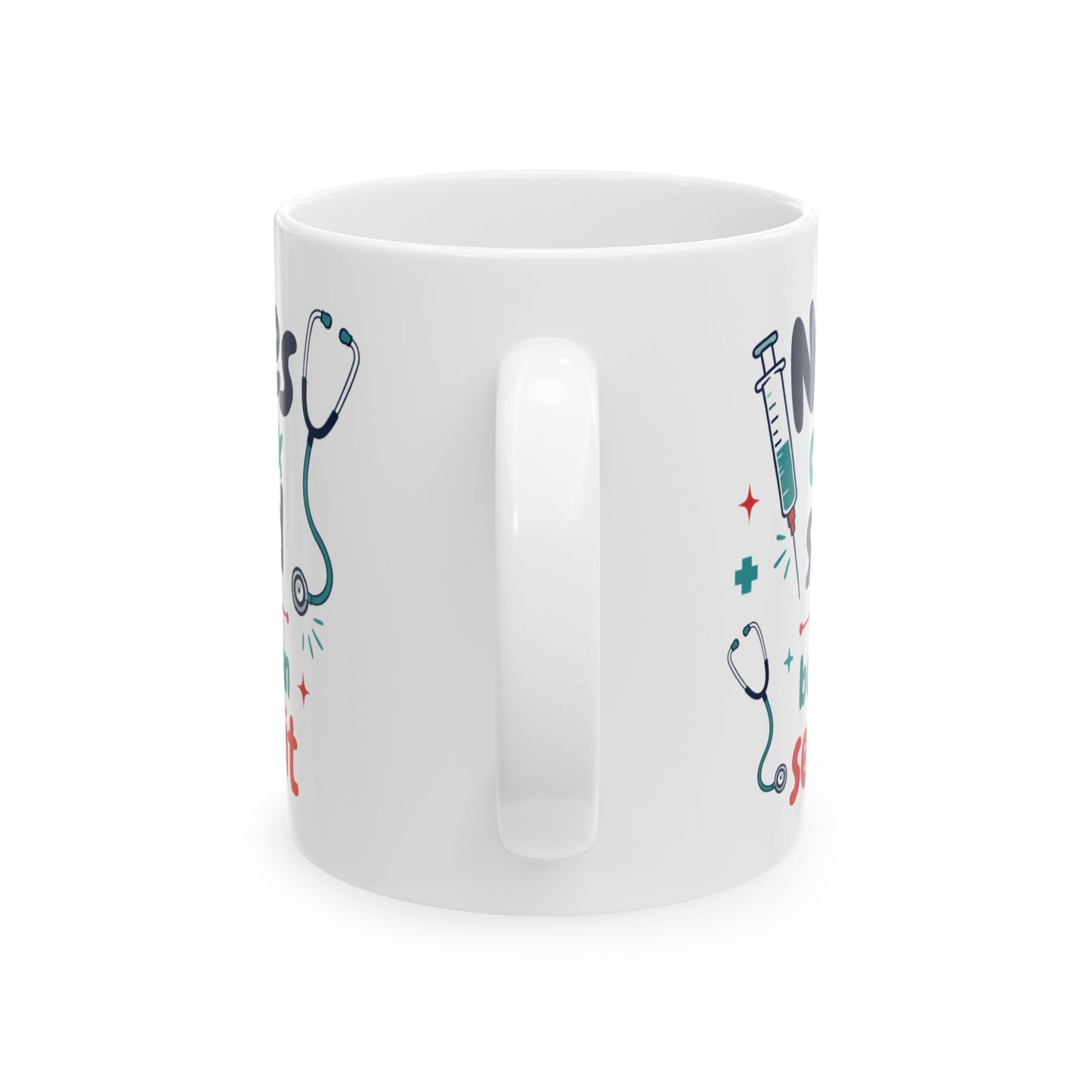 Nurses Stethoscope Syringe Illustration Mug | Ceramic Mug
